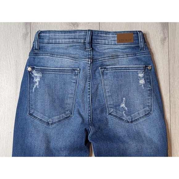 Judy Blue Jeans Women’s Size 1/25 Skinny Fit Raw Hem Distressed - Picture 9 of 13